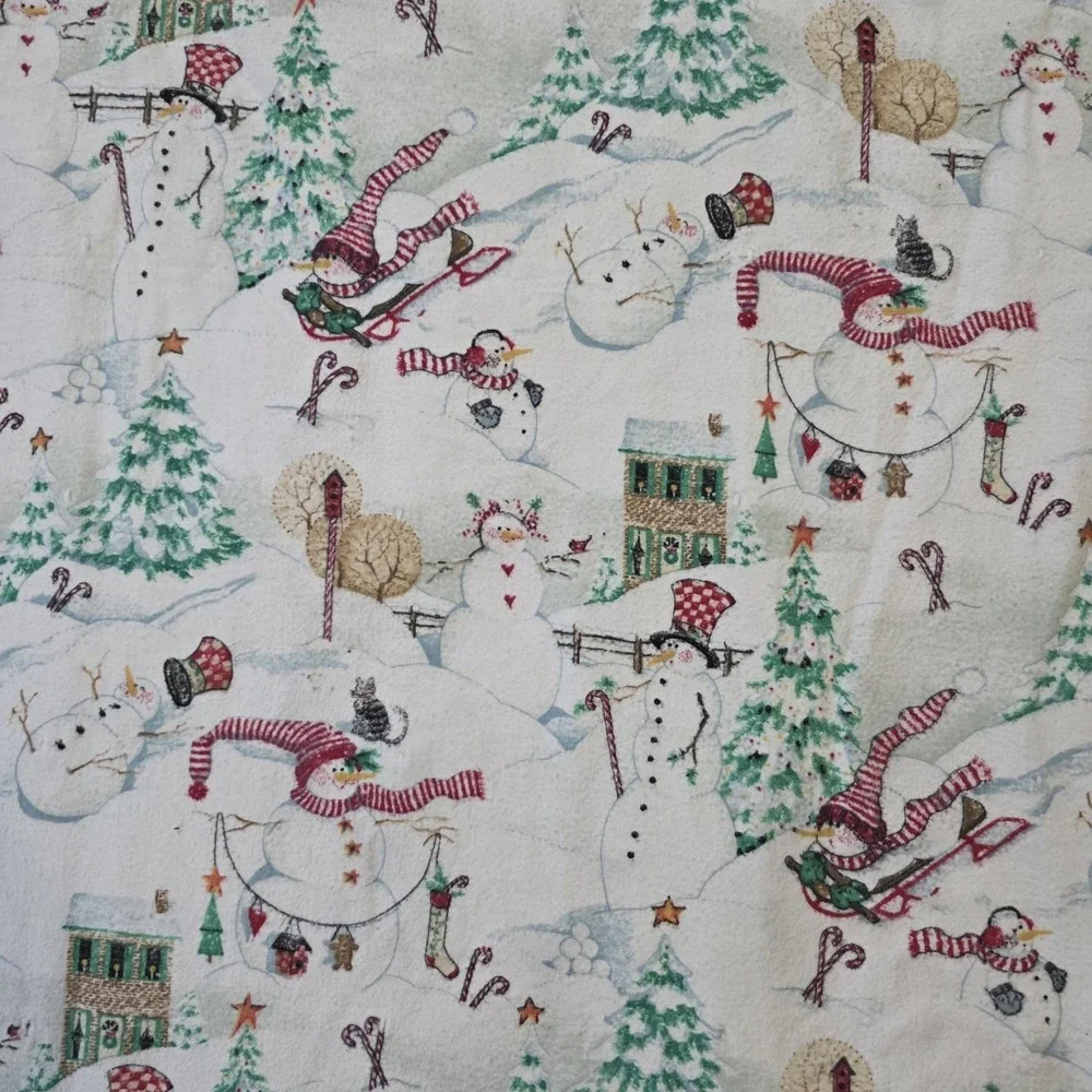 Reversible Quilt Christmas Snow Much Fun Snowman Throw‎ Blanket 65